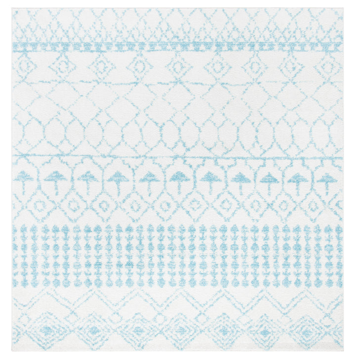 SAFAVIEH Tulum Collection TUL229P Ivory / Turquoise Rug Image 6