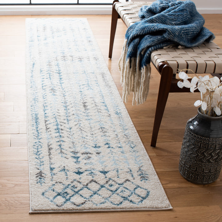 SAFAVIEH Tulum Collection TUL262C Ivory / Turquoise Rug Image 3