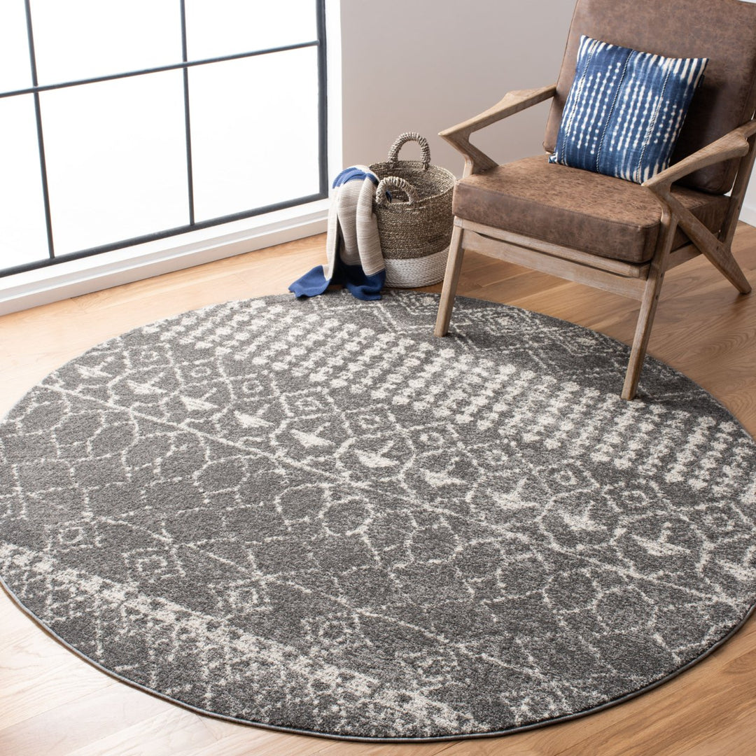 SAFAVIEH Tulum Collection TUL229F Grey / Ivory Rug Image 8