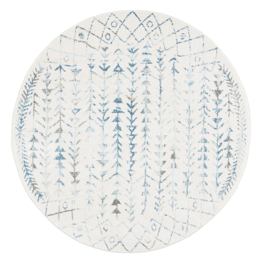 SAFAVIEH Tulum Collection TUL262C Ivory / Turquoise Rug Image 4