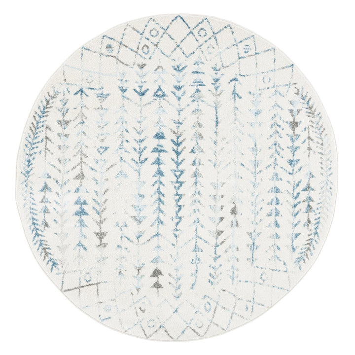 SAFAVIEH Tulum Collection TUL262C Ivory / Turquoise Rug Image 4