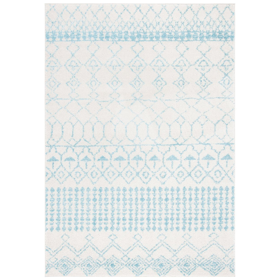 SAFAVIEH Tulum Collection TUL229P Ivory / Turquoise Rug Image 1