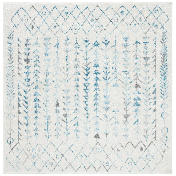 SAFAVIEH Tulum Collection TUL262C Ivory / Turquoise Rug Image 6