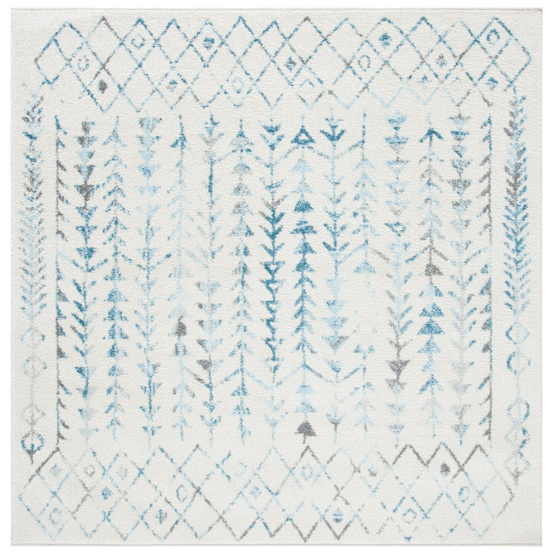 SAFAVIEH Tulum Collection TUL262C Ivory / Turquoise Rug Image 1