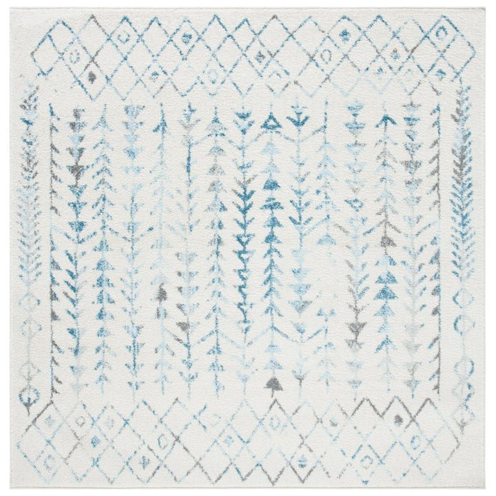 SAFAVIEH Tulum Collection TUL262C Ivory / Turquoise Rug Image 1