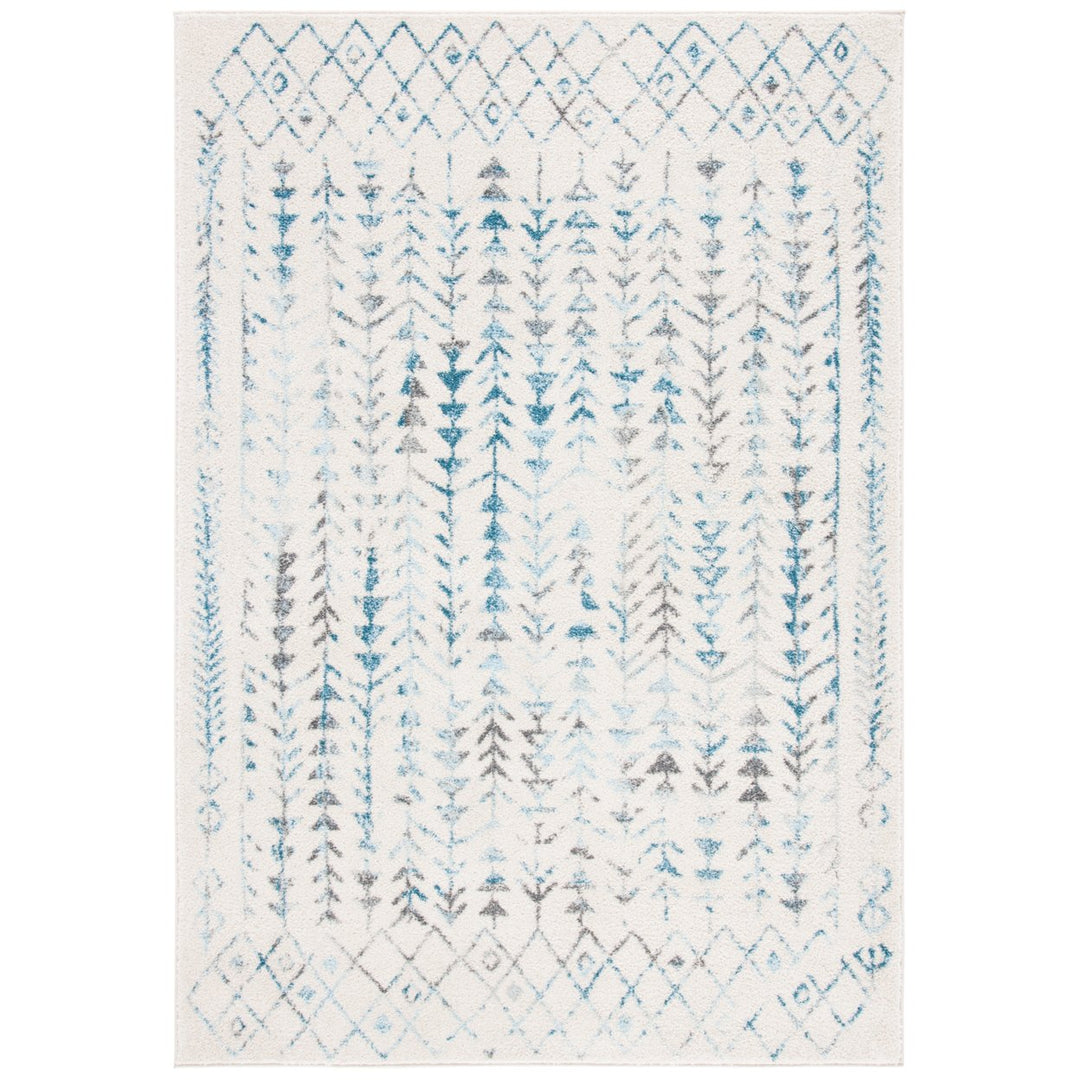 SAFAVIEH Tulum Collection TUL262C Ivory / Turquoise Rug Image 1