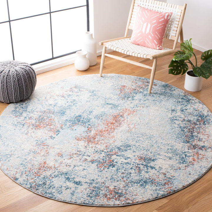 SAFAVIEH Tulum Collection TUL209M Light Blue / Ivory Rug Image 2