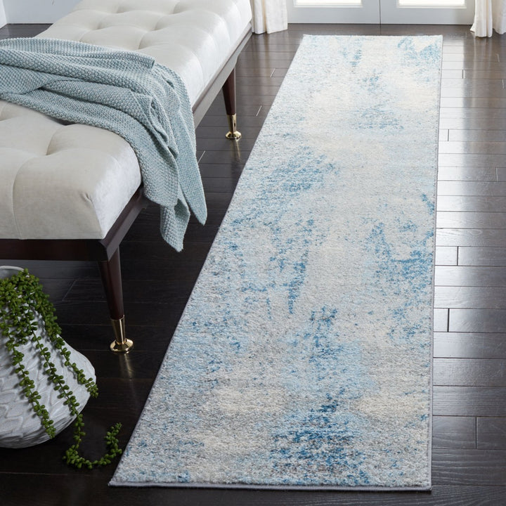 SAFAVIEH Tulum Collection TUL228F Grey / Blue Rug Image 3