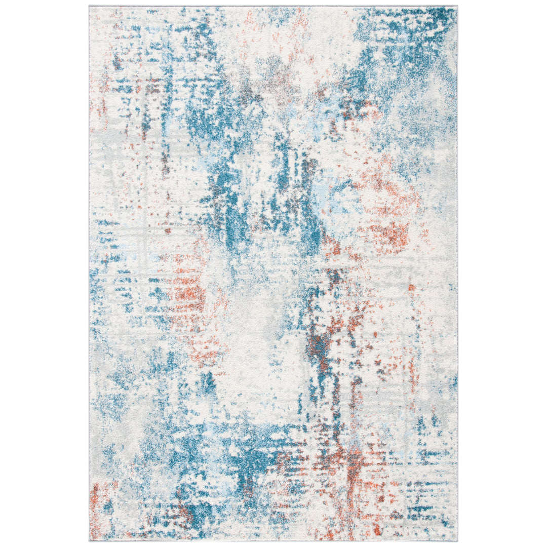 SAFAVIEH Tulum Collection TUL232C Ivory / Dark Blue Rug Image 1