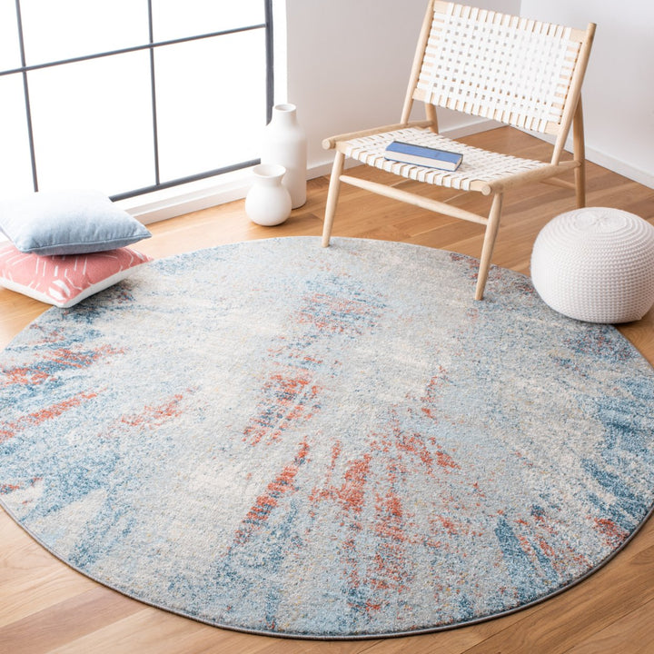 SAFAVIEH Tulum Collection TUL228M Blue / Pink Rug Image 2