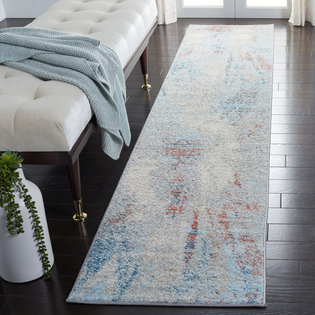 SAFAVIEH Tulum Collection TUL228M Blue / Pink Rug Image 3