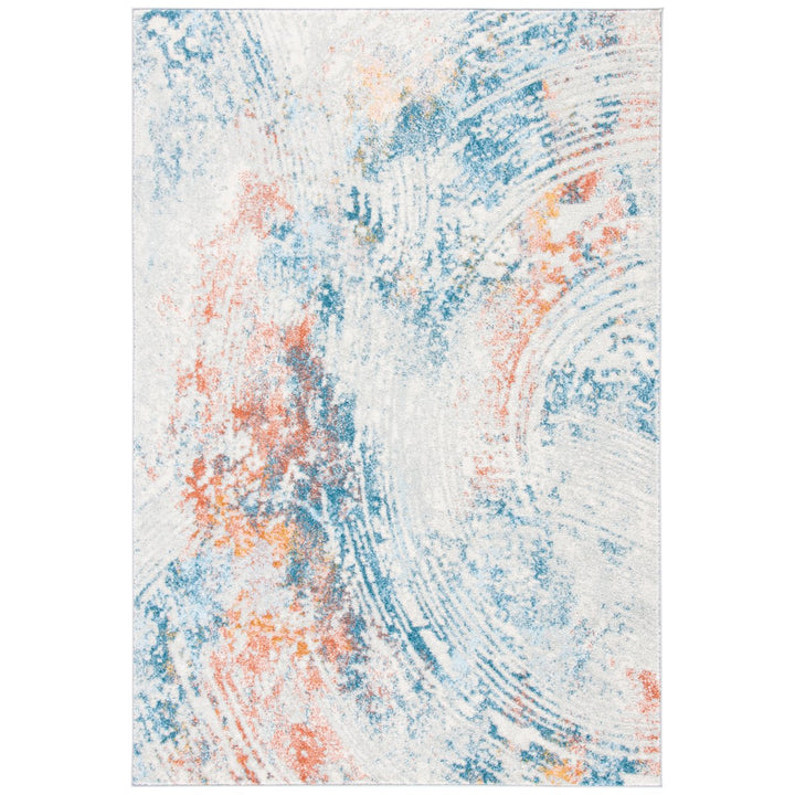 SAFAVIEH Tulum Collection TUL237A Ivory / Dark Blue Rug Image 1