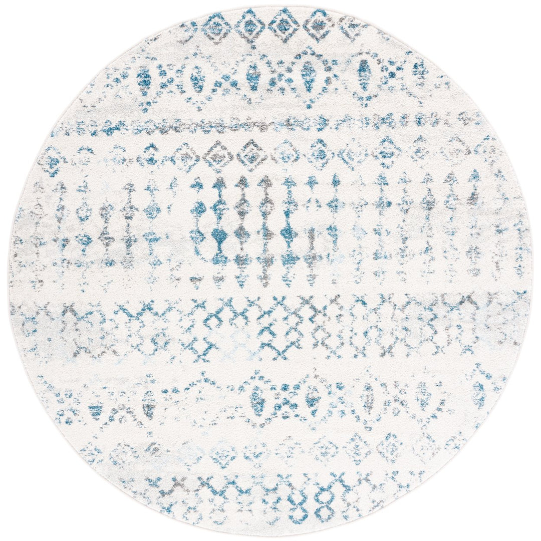 SAFAVIEH Tulum Collection TUL240C Ivory / Turquoise Rug Image 4