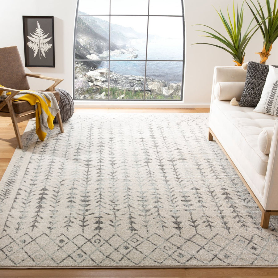 SAFAVIEH Tulum Collection TUL262A Ivory / Grey Rug Image 1