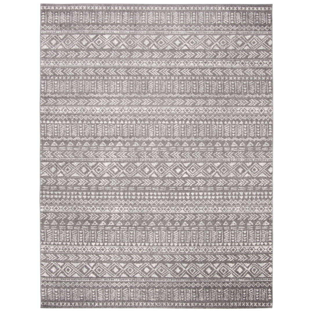 SAFAVIEH Tulum Collection TUL263F Dark Grey / Ivory Rug Image 1