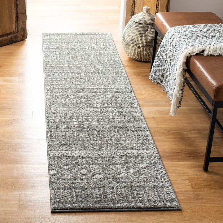 SAFAVIEH Tulum Collection TUL263F Dark Grey / Ivory Rug Image 3