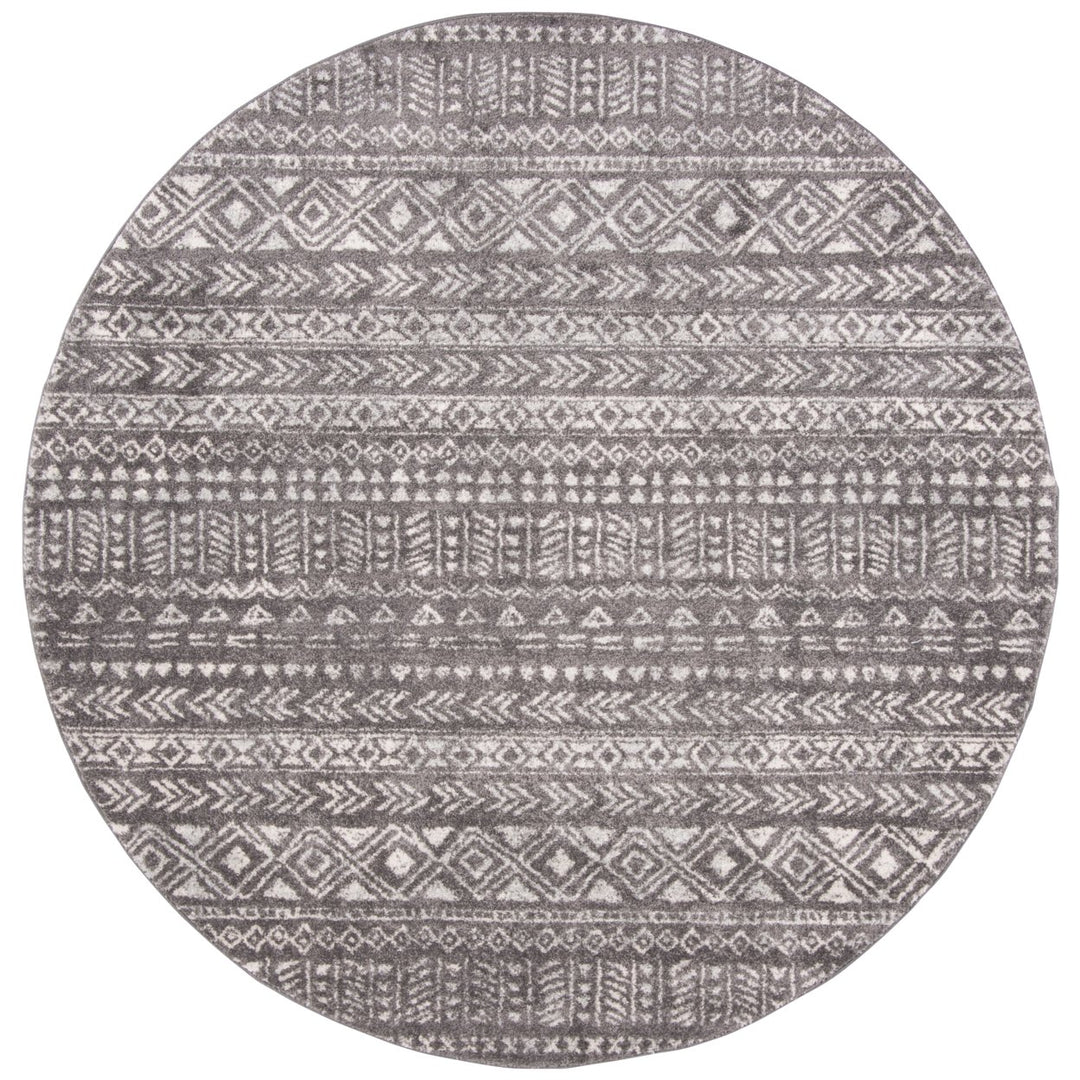 SAFAVIEH Tulum Collection TUL263F Dark Grey / Ivory Rug Image 1