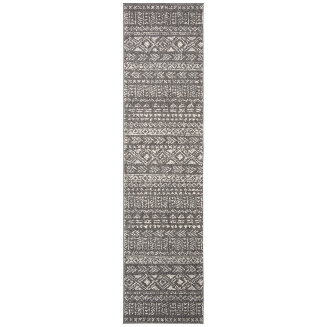 SAFAVIEH Tulum Collection TUL263F Dark Grey / Ivory Rug Image 1