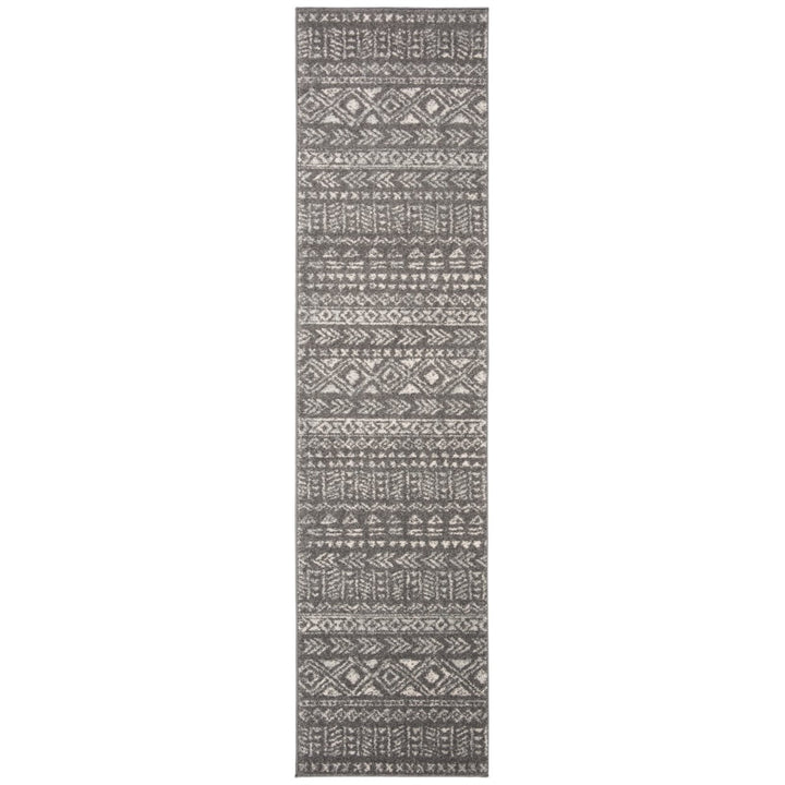 SAFAVIEH Tulum Collection TUL263F Dark Grey / Ivory Rug Image 1