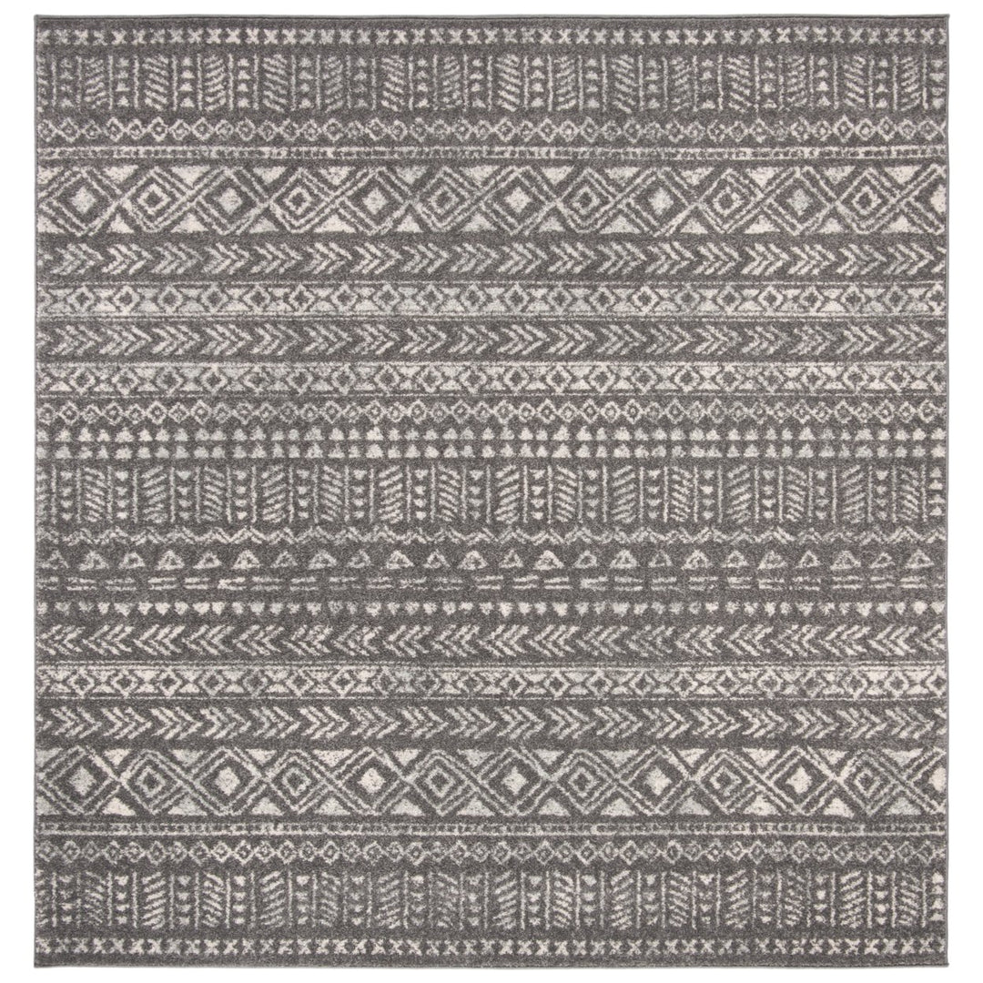 SAFAVIEH Tulum Collection TUL263F Dark Grey / Ivory Rug Image 1