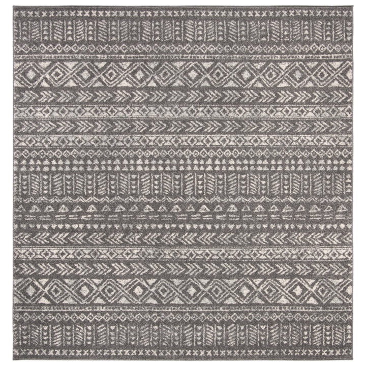 SAFAVIEH Tulum Collection TUL263F Dark Grey / Ivory Rug Image 1