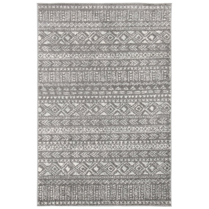 SAFAVIEH Tulum Collection TUL263F Dark Grey / Ivory Rug Image 1