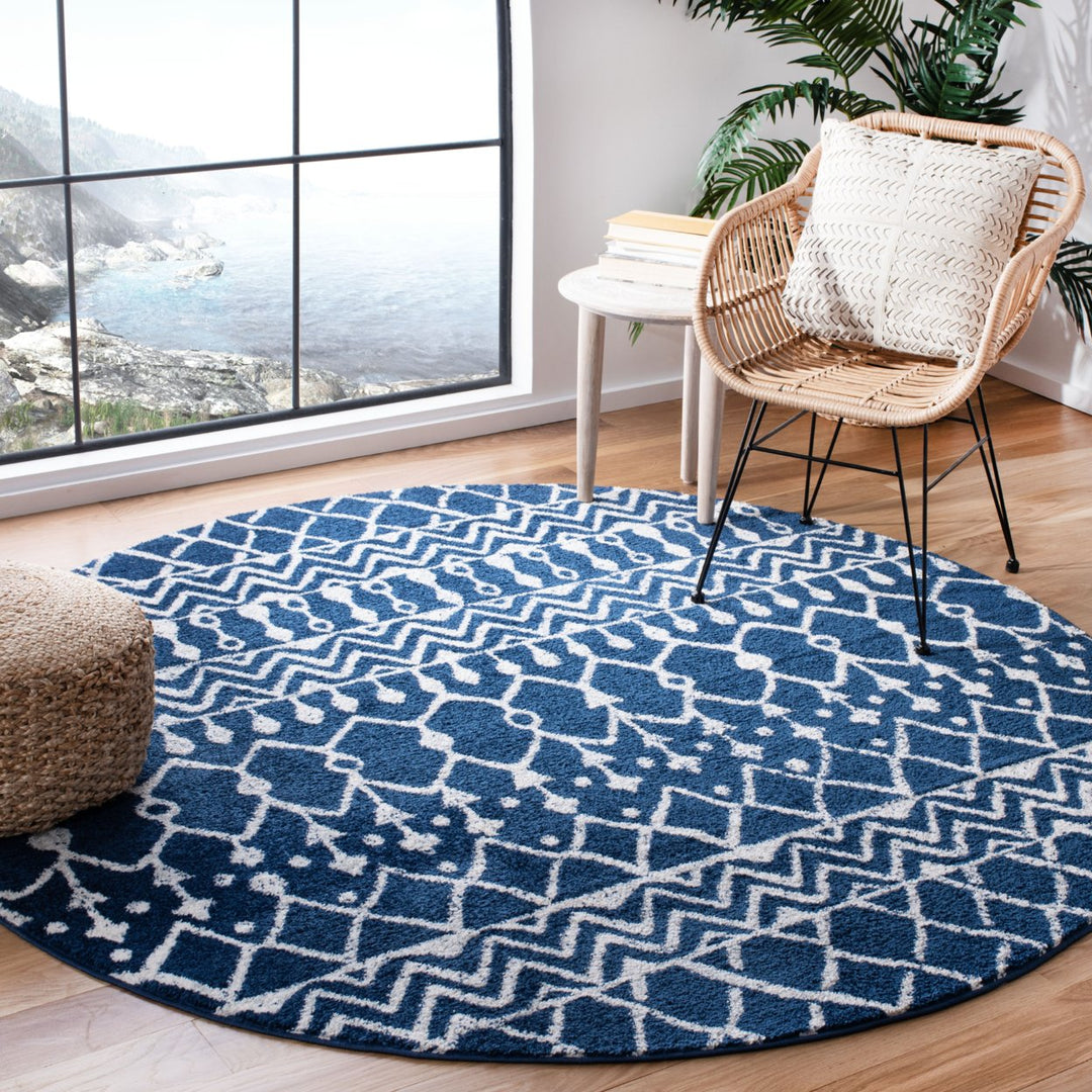 SAFAVIEH Tulum Collection TUL270N Navy / Ivory Rug Image 8