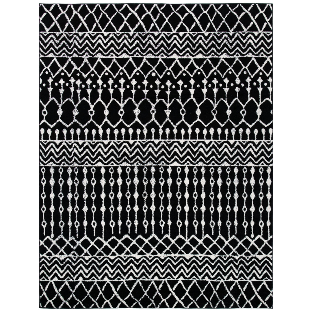 SAFAVIEH Tulum Collection TUL270Z Black / Ivory Rug Image 1