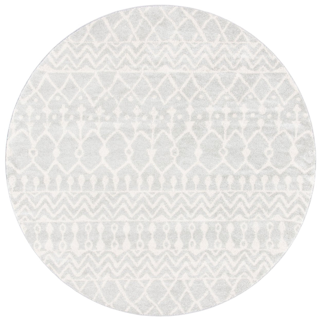 SAFAVIEH Tulum Collection TUL270F Light Grey / Ivory Rug Image 4