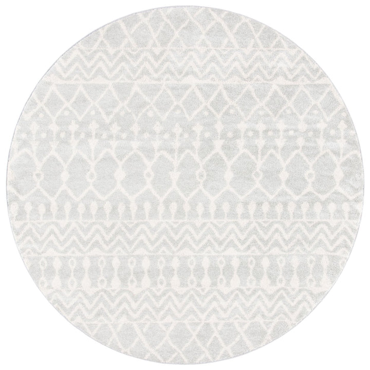 SAFAVIEH Tulum Collection TUL270F Light Grey / Ivory Rug Image 1