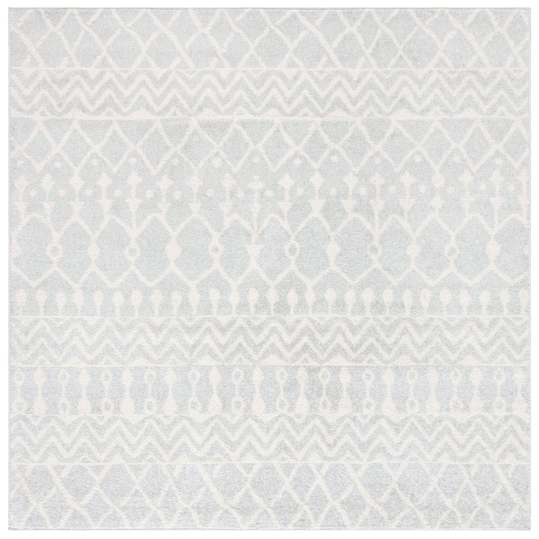 SAFAVIEH Tulum Collection TUL270F Light Grey / Ivory Rug Image 6