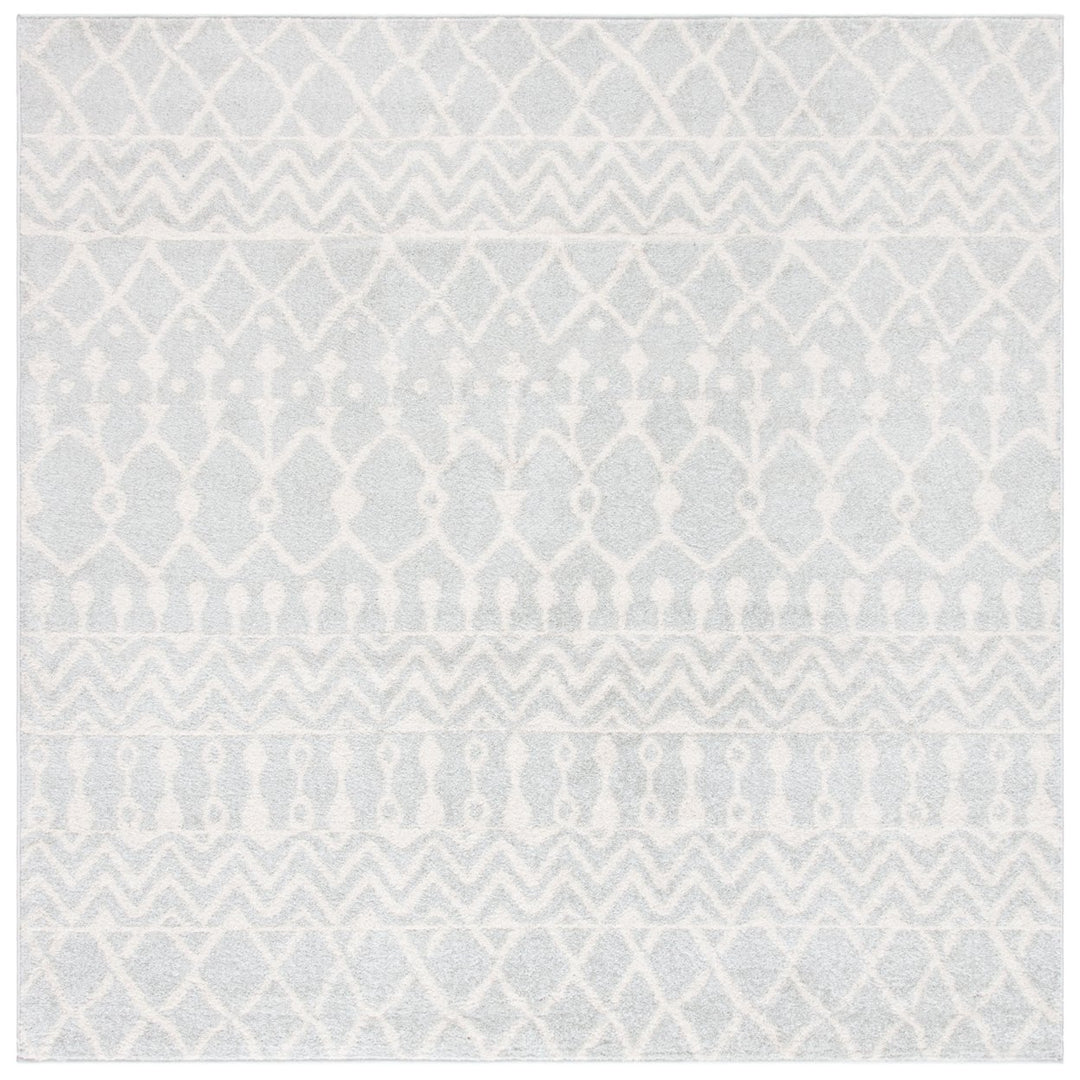 SAFAVIEH Tulum Collection TUL270F Light Grey / Ivory Rug Image 1