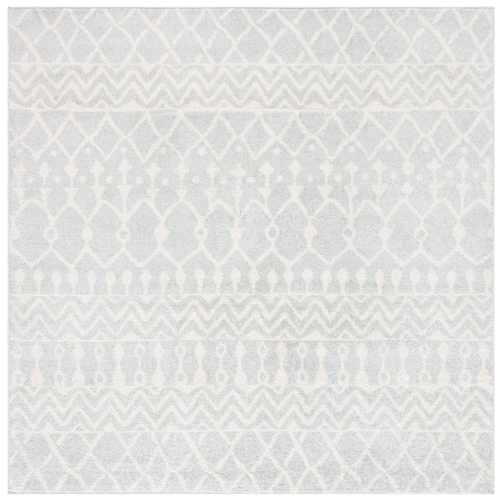 SAFAVIEH Tulum Collection TUL270F Light Grey / Ivory Rug Image 1