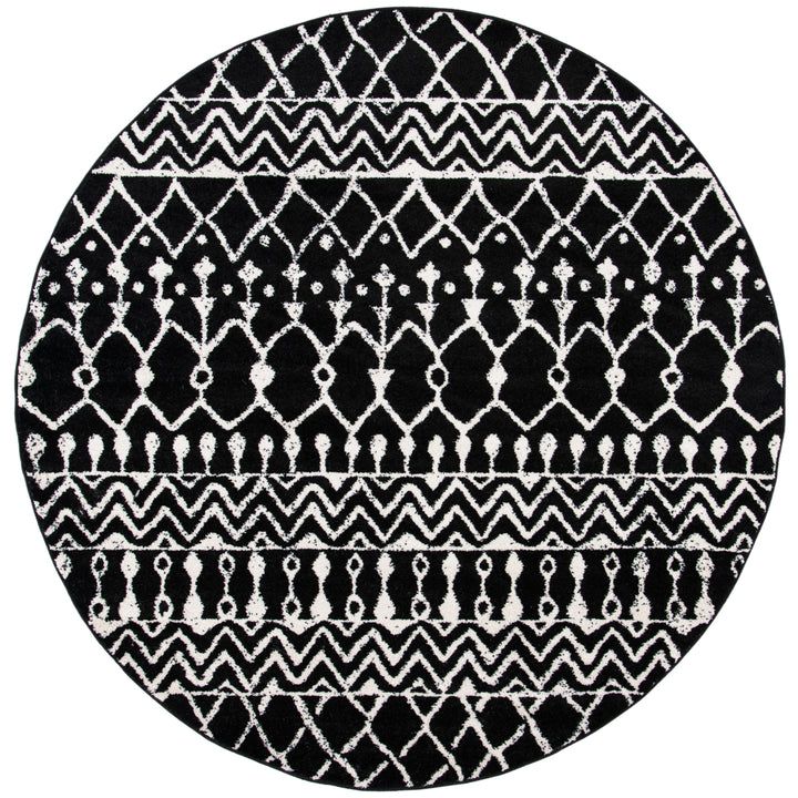 SAFAVIEH Tulum Collection TUL270Z Black / Ivory Rug Image 4