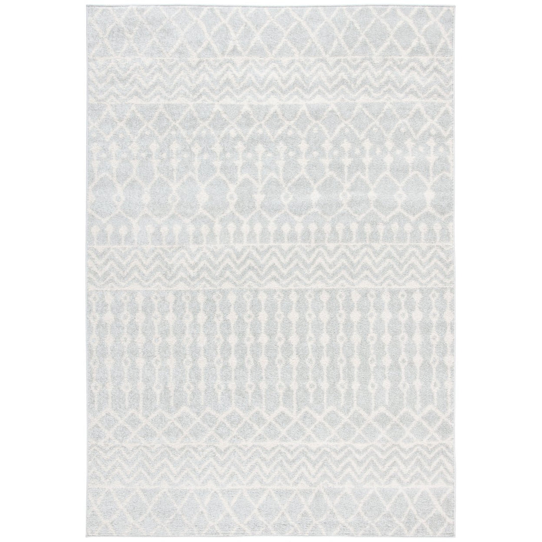 SAFAVIEH Tulum Collection TUL270F Light Grey / Ivory Rug Image 1