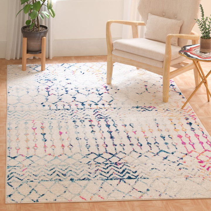 SAFAVIEH Tulum Collection TUL270C Ivory / Blue Rug Image 1