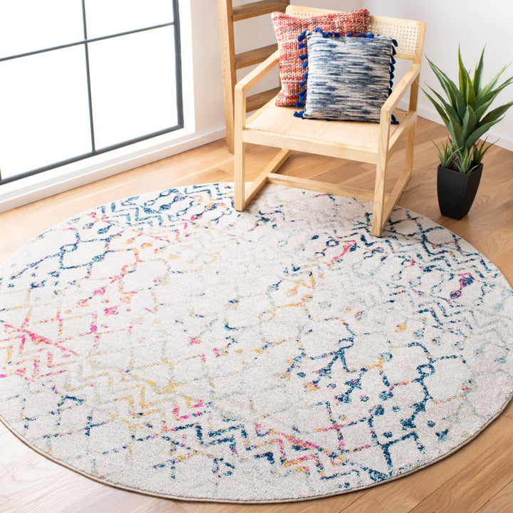 SAFAVIEH Tulum Collection TUL270C Ivory / Blue Rug Image 2