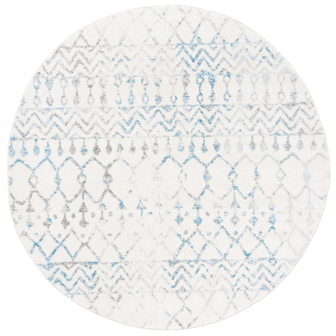 SAFAVIEH Tulum Collection TUL270B Ivory / Turquoise Rug Image 4