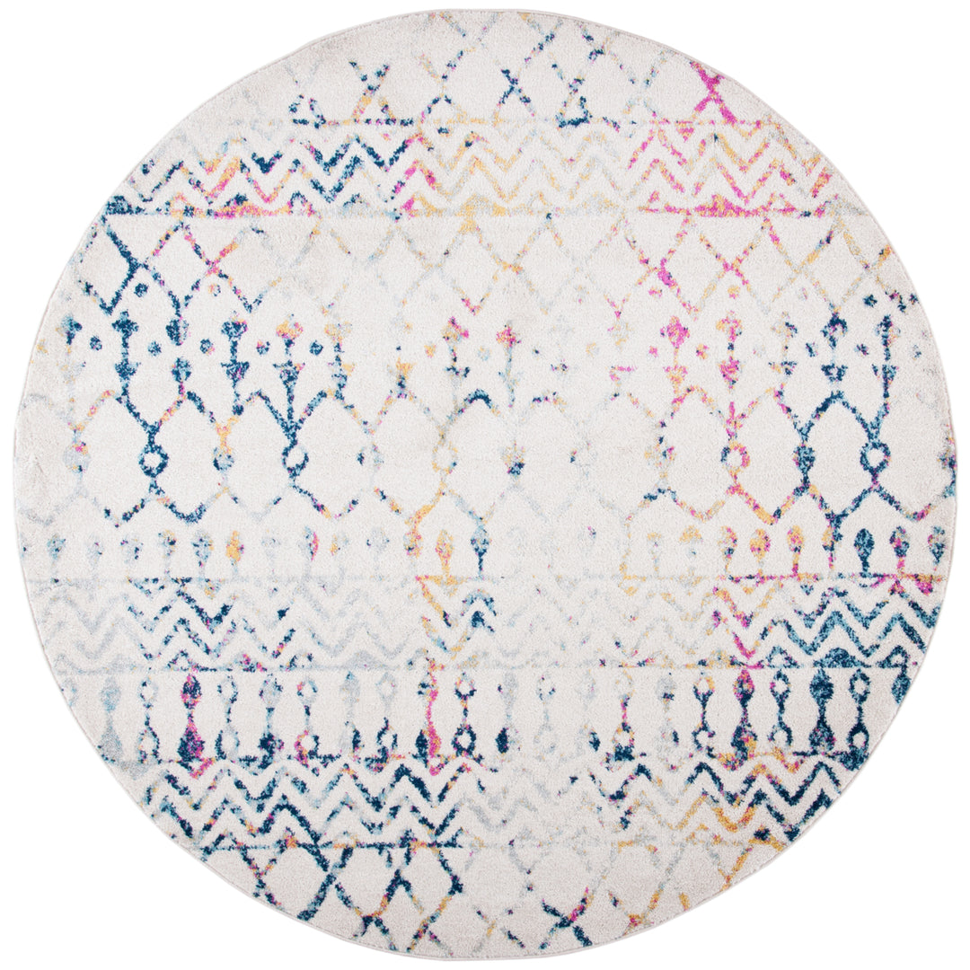 SAFAVIEH Tulum Collection TUL270C Ivory / Blue Rug Image 4