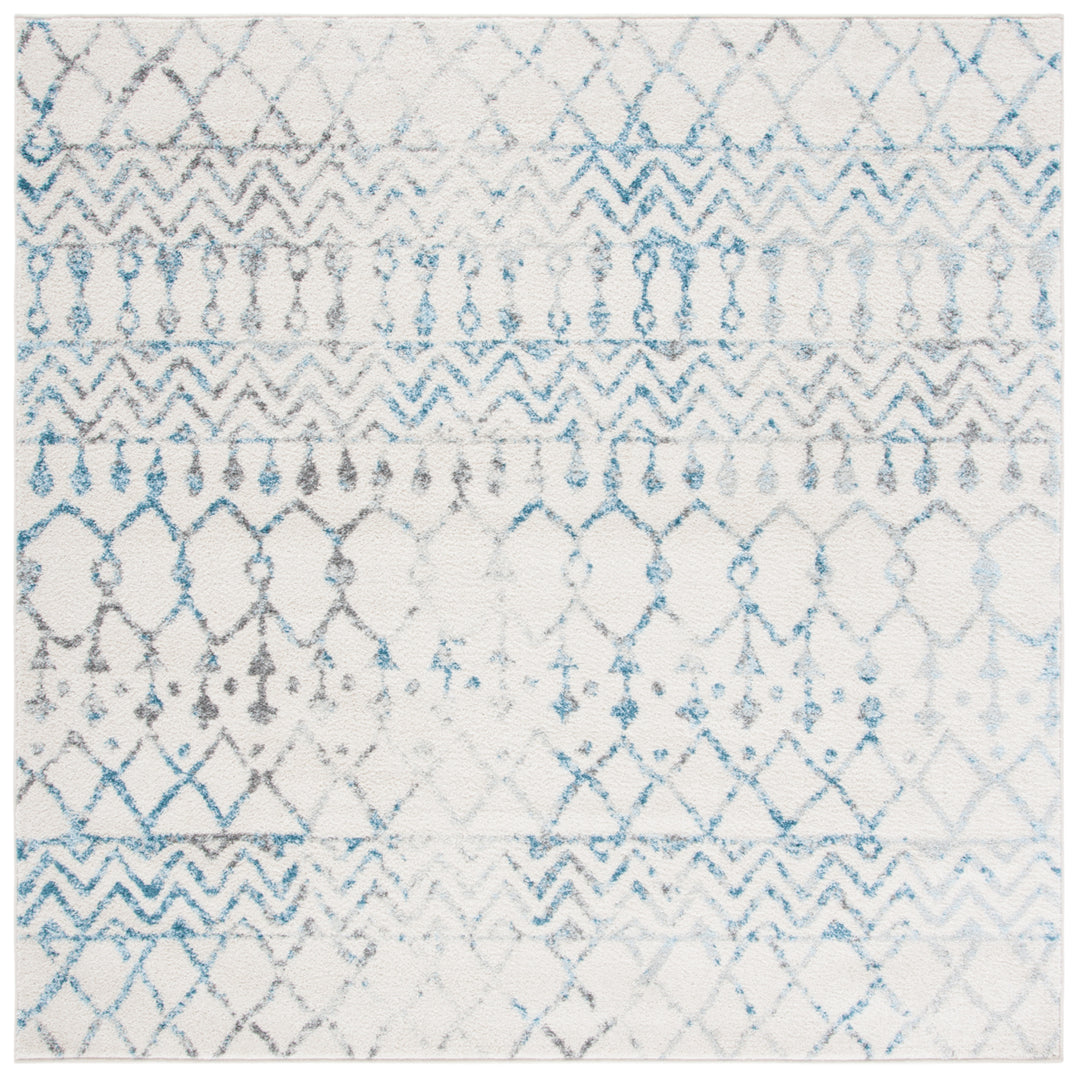 SAFAVIEH Tulum Collection TUL270B Ivory / Turquoise Rug Image 6