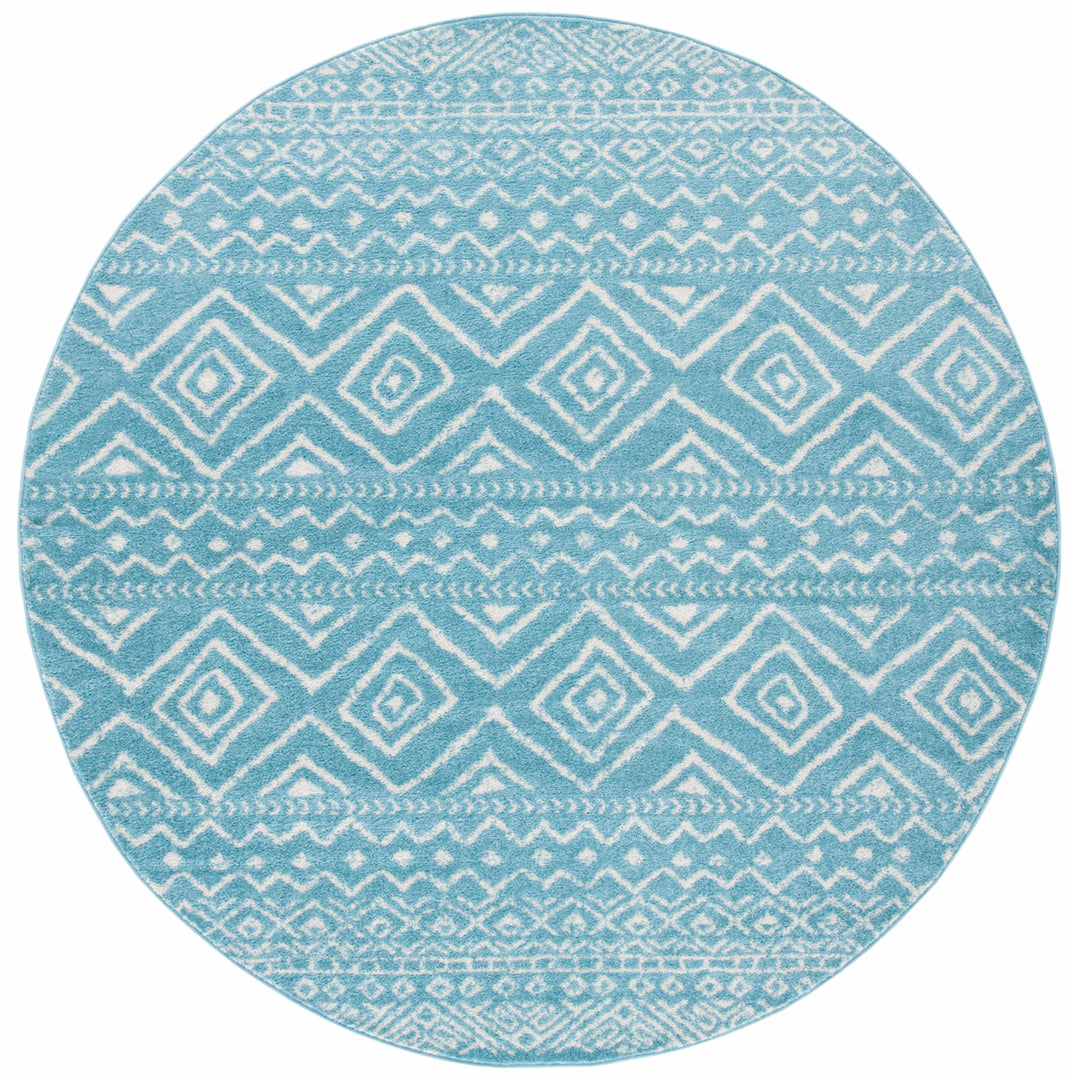 SAFAVIEH Tulum Collection TUL267K Turquoise / Ivory Rug Image 4