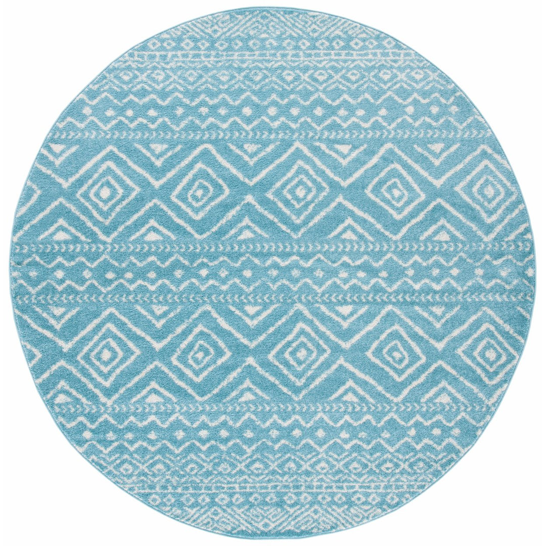 SAFAVIEH Tulum Collection TUL267K Turquoise / Ivory Rug Image 1