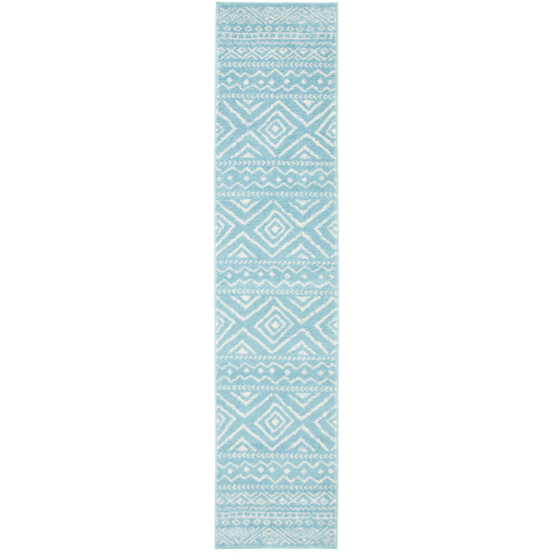 SAFAVIEH Tulum Collection TUL267K Turquoise / Ivory Rug Image 5