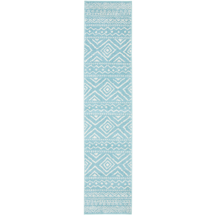 SAFAVIEH Tulum Collection TUL267K Turquoise / Ivory Rug Image 5