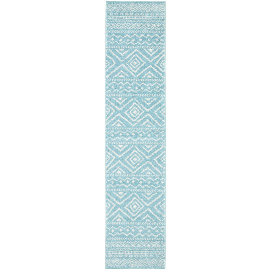 SAFAVIEH Tulum Collection TUL267K Turquoise / Ivory Rug Image 1