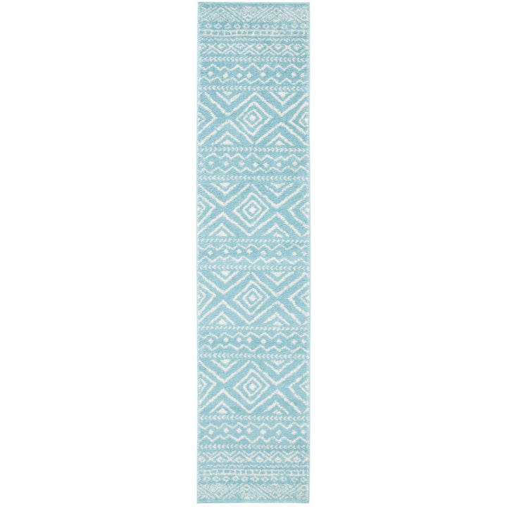 SAFAVIEH Tulum Collection TUL267K Turquoise / Ivory Rug Image 1