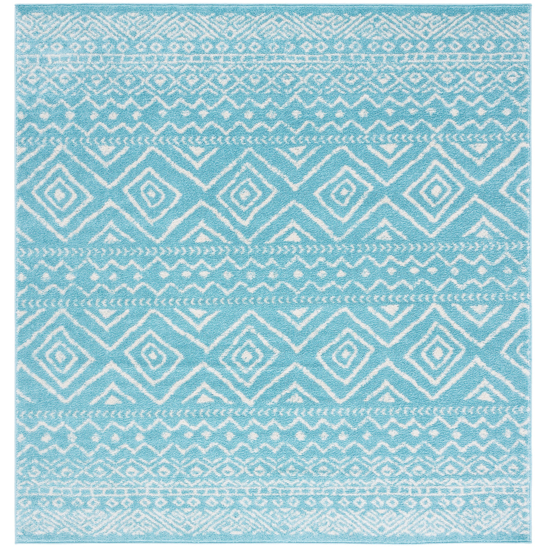 SAFAVIEH Tulum Collection TUL267K Turquoise / Ivory Rug Image 6