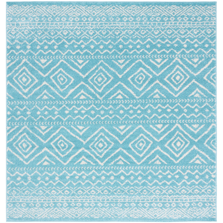 SAFAVIEH Tulum Collection TUL267K Turquoise / Ivory Rug Image 6