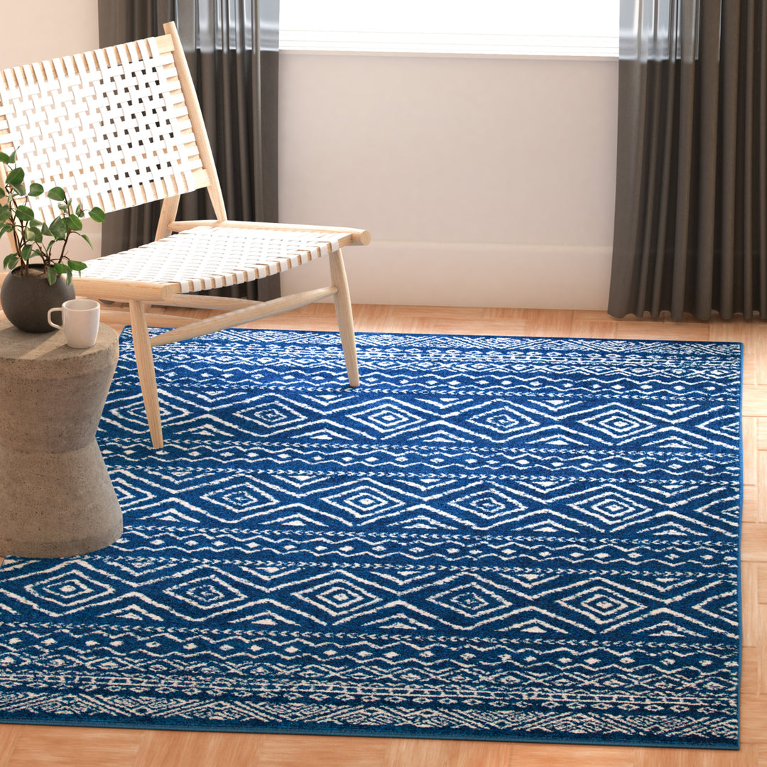 SAFAVIEH Tulum Collection TUL267N Navy / Ivory Rug Image 1