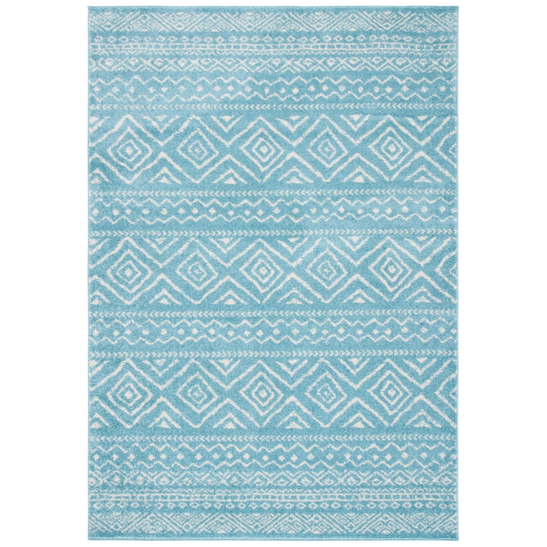 SAFAVIEH Tulum Collection TUL267K Turquoise / Ivory Rug Image 10